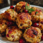 Cranberry Turkey Stuffing Balls | Easy Holiday Appetizer & Side Dish Recipe