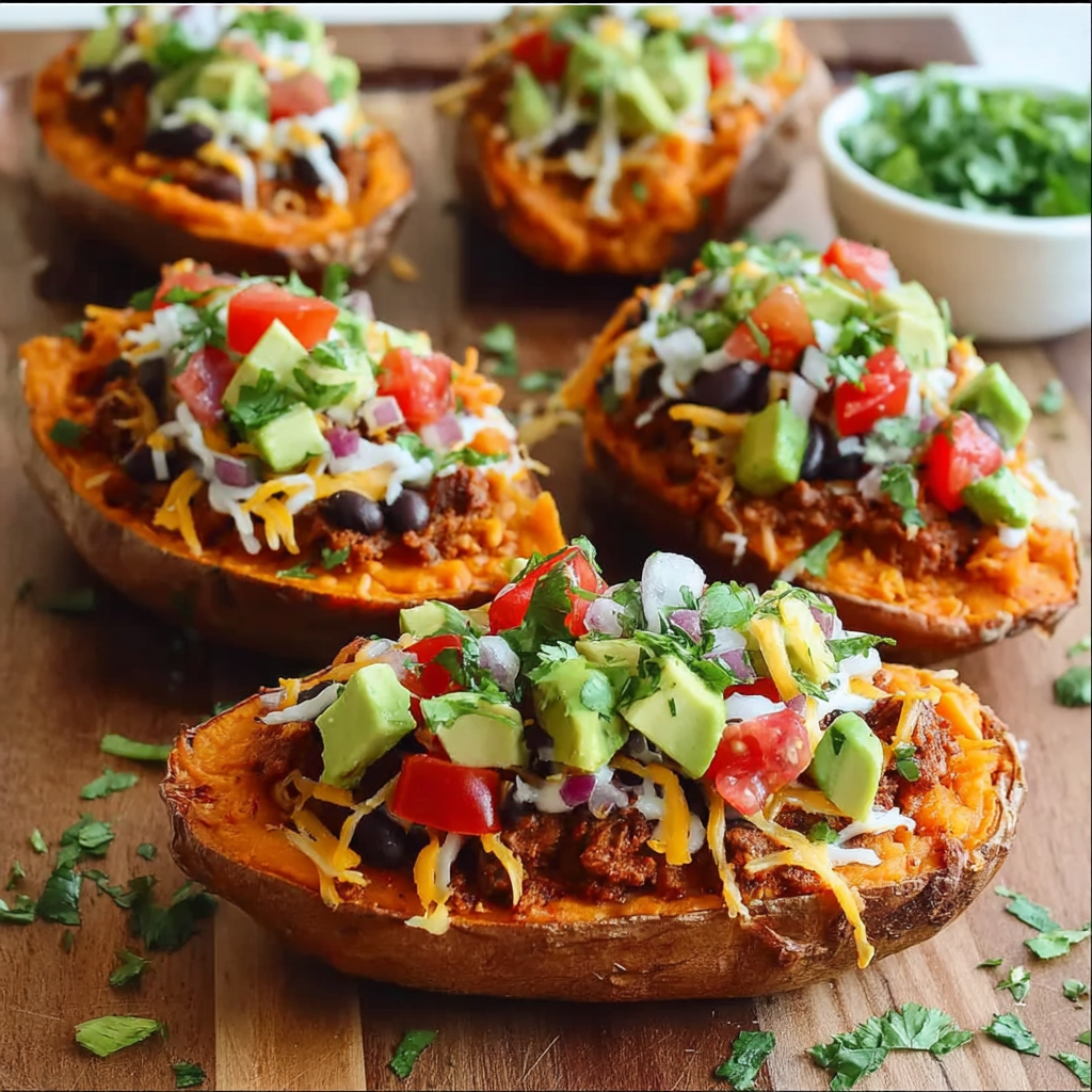 Loaded Sweet Potato Nacho Boats – Healthy, Cheesy & Flavor-Packed Dinner Recipe
