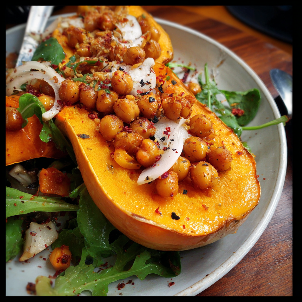 Crispy Chickpea and Butternut Squash Salad | Healthy, Crunchy & Flavorful