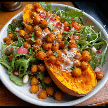 Crispy Chickpea and Butternut Squash Salad | Healthy, Crunchy & Flavorful
