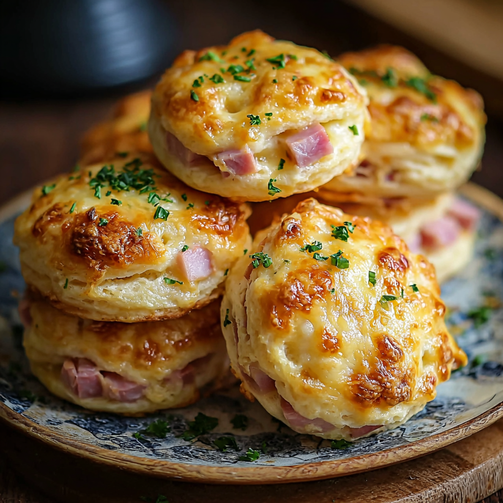 Ham and Cheese Butter Swim Biscuits – Easy, Cheesy, and Buttery Recipe