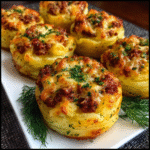 Cheesy Stuffed Mashed Potato Nests – Easy Appetizer or Side Dish