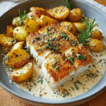 Creamy Cod and Potatoes in Rosemary Cream Sauce | Easy One-Pan Dinner Recipe