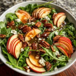 Fresh Apple Arugula Salad with Maple Pecans | Easy & Healthy Fall Recipe