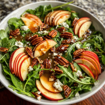Fresh Apple Arugula Salad with Maple Pecans | Easy & Healthy Fall Recipe