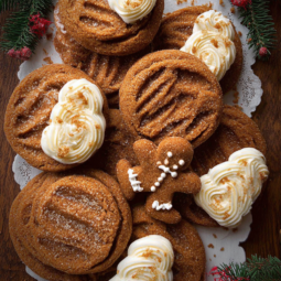 Gingerbread Cheesecake Cookies – Soft, Spiced & Creamy Holiday Treats
